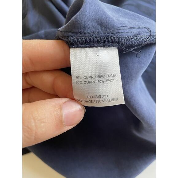 Brochu Walker blue okay boxy short sleeve blouse top size L relaxed - Picture 4 of 8